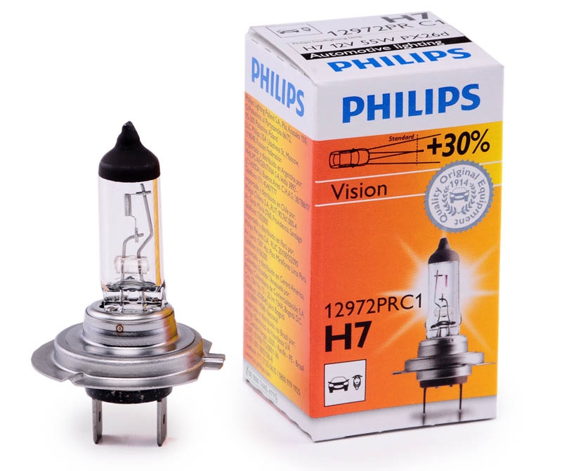 Автолампа Philips H7 55W +30% PREMIUM