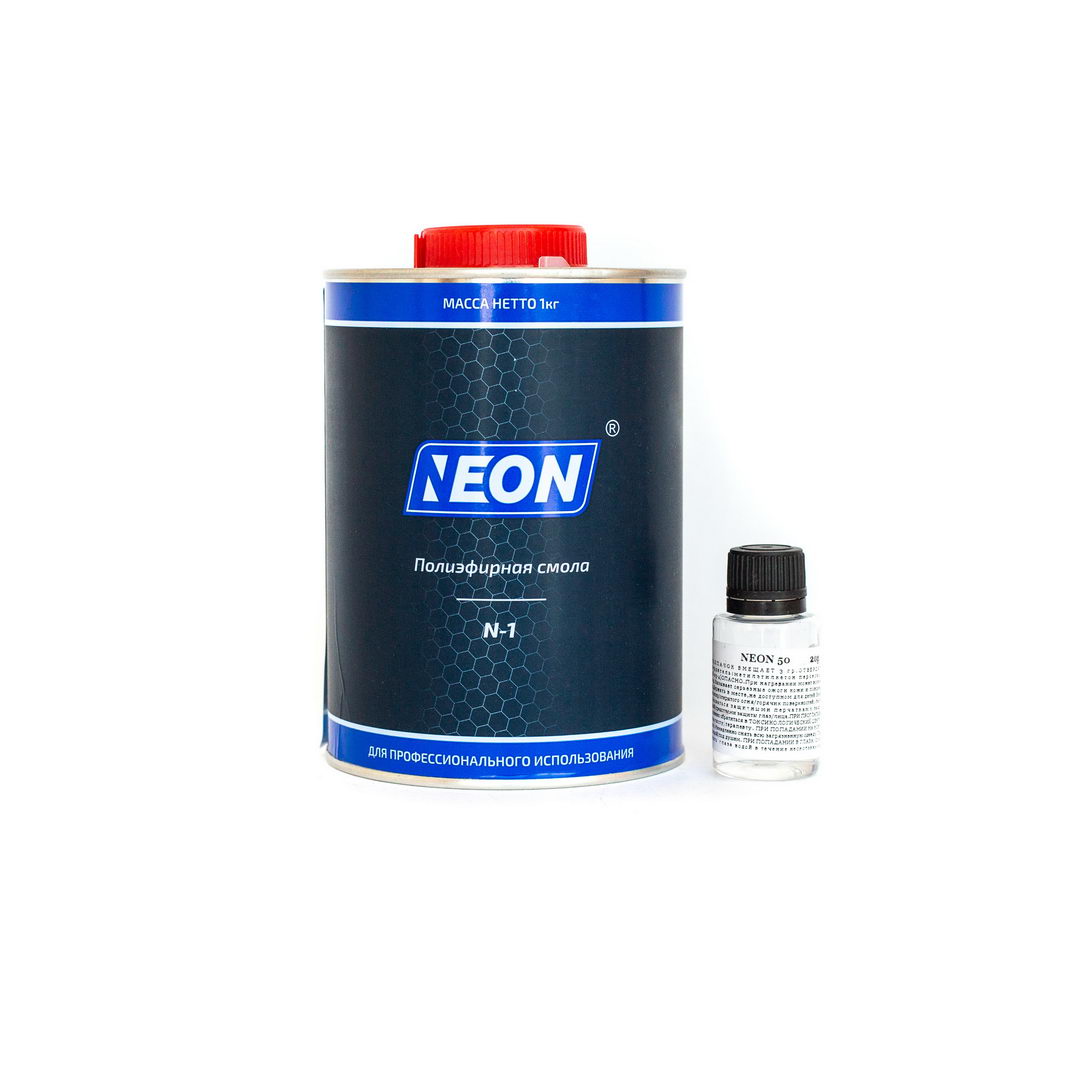 Смола полиэфирная Neon (смола 1кг + отв.20гр) арт. N-1 (1х12шт)