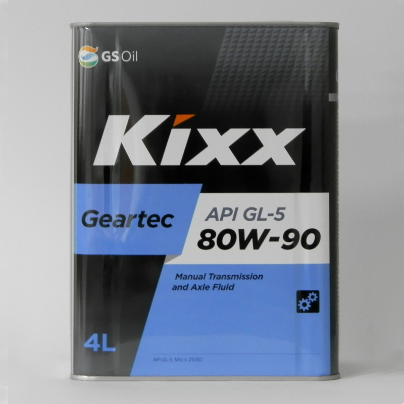 -Масло трансмиссионное Kixx Geartec GL-5 80W-90 4L (мет. канистра)